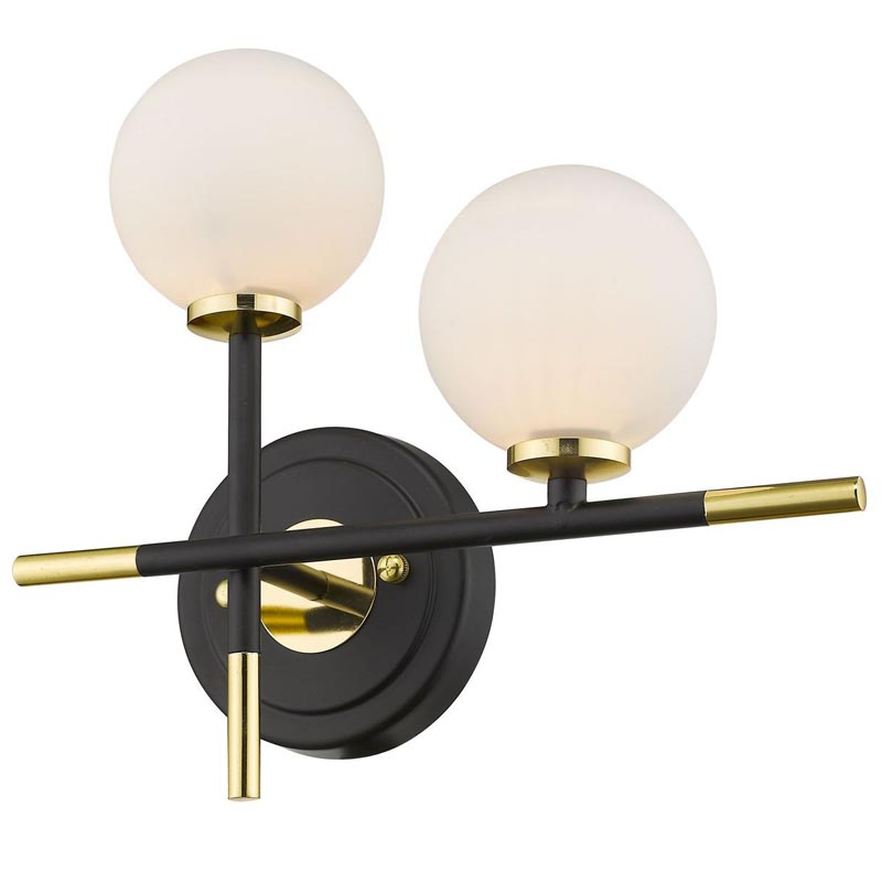 Бра Galant Sconce gold right Золотой Черный Белое матовое стекло в Новосибирске | Loft Concept 