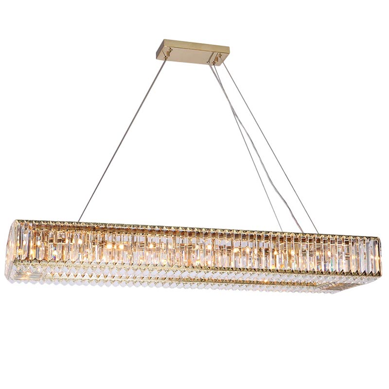 Люстра Darleen Crystal Gold Rectangular Chandelier Золотой Прозрачный (Transparent) в Новосибирске | Loft Concept 