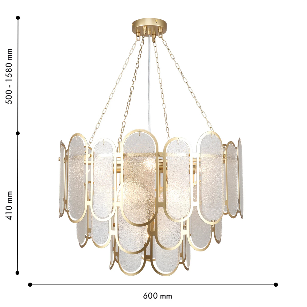 Люстра с многослойным эффектом из овальных элементов из непрозрачного стекла Conformation в Новосибирске