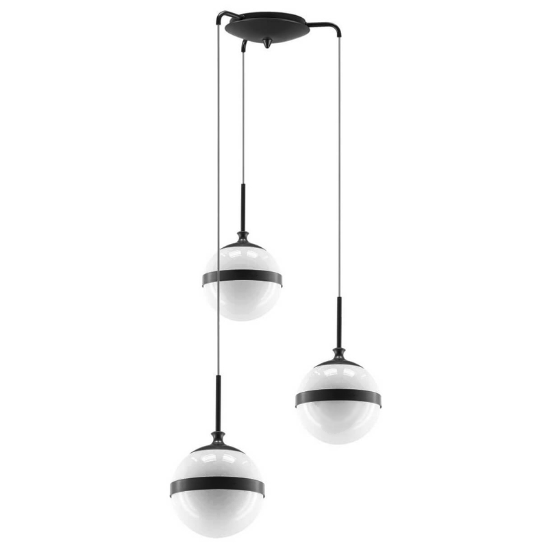 Подвесной светильник Peggy Single Pendant Light Темный хром Белый в Новосибирске | Loft Concept 