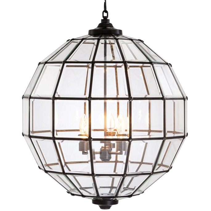 Люстра Lantern Luna Bronze L Темная бронза Прозрачный (Transparent) в Новосибирске | Loft Concept 