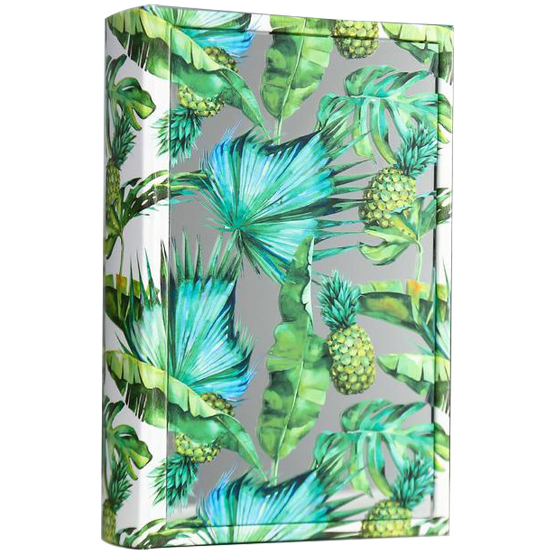 Шкатулка-книга Pineapples and Leaves Mirror Book Box Зеленый Белый Зеркало в Новосибирске | Loft Concept 