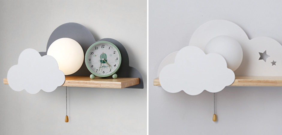 Бра с полкой Серое Облако Wall Lamp Gray Cloud Бра с полкой Серое Облако Wall Lamp Gray Cloud - Loft-Concept в Новосибирске