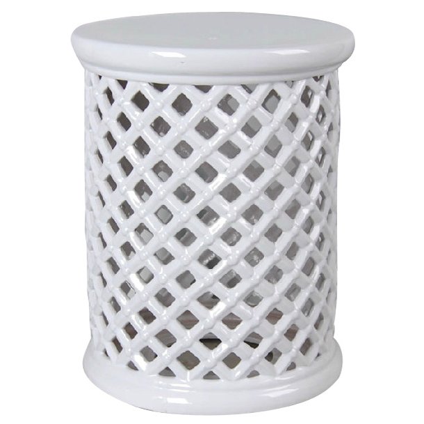 Керамический табурет Romb Garden Stool - White Белый в Новосибирске | Loft Concept 