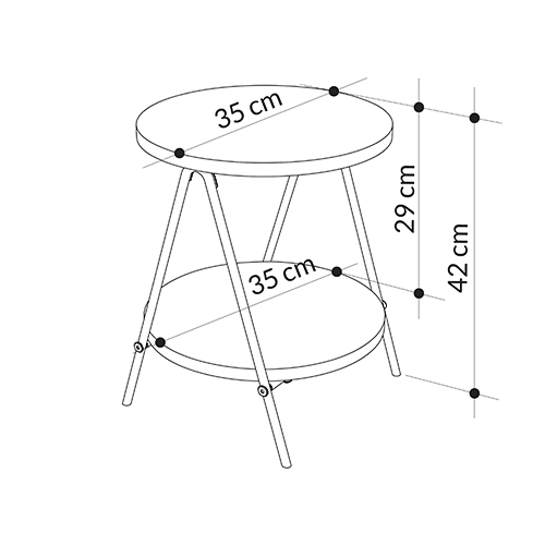 Стол приставной с 2-мя круглыми белыми столешницами ESSEL SIDE TABLE WHITE в Новосибирске