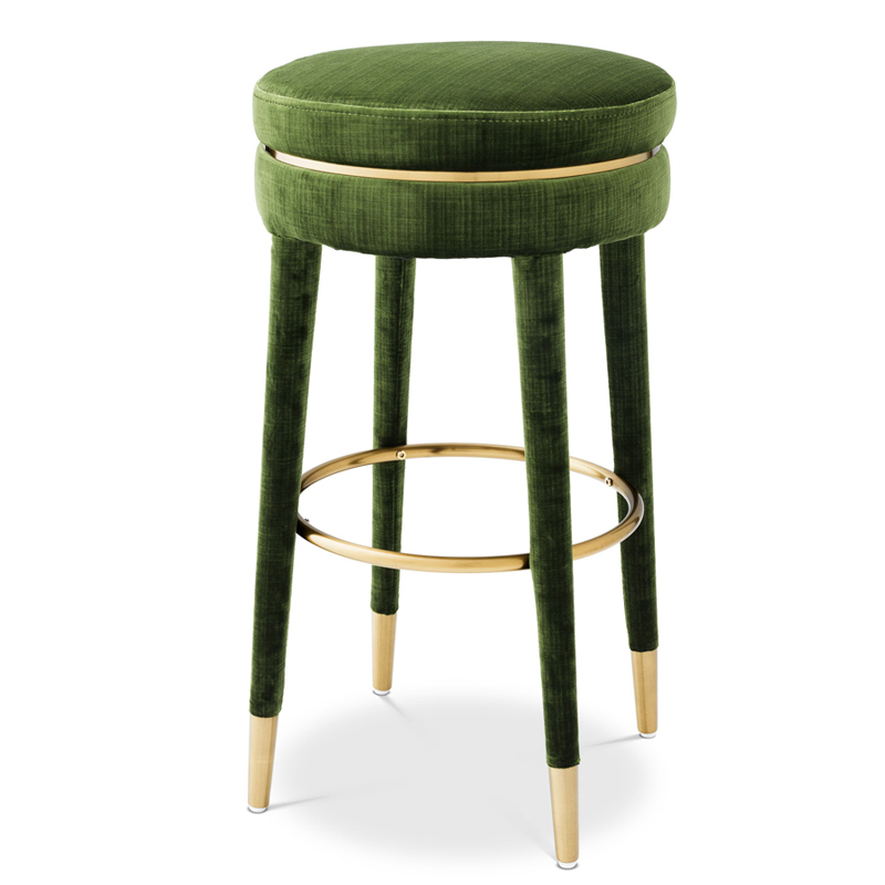 Барный стул Eichholtz Bar Stool Parisian green Зеленый Латунь в Новосибирске | Loft Concept 