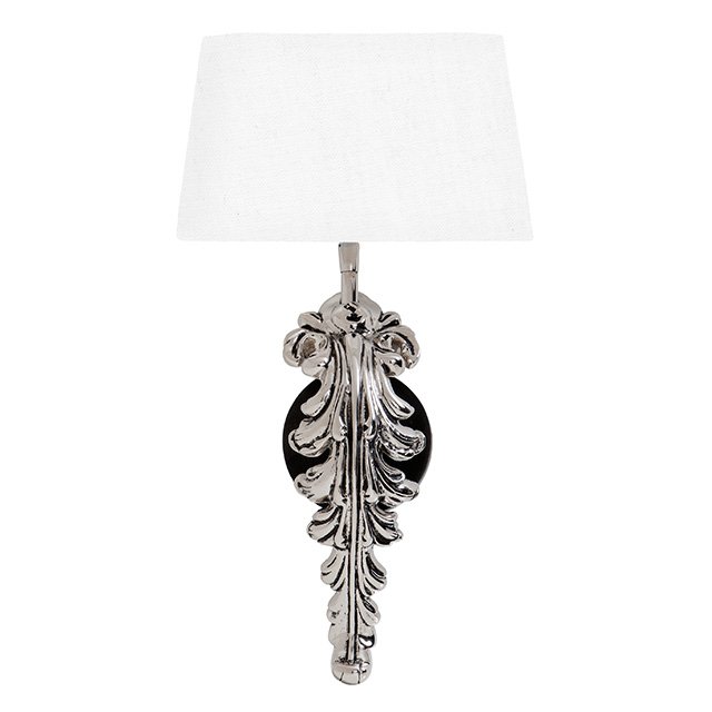 Бра Eichholtz Wall Lamp Beau Site Nickel+White Никель Белый в Новосибирске | Loft Concept 