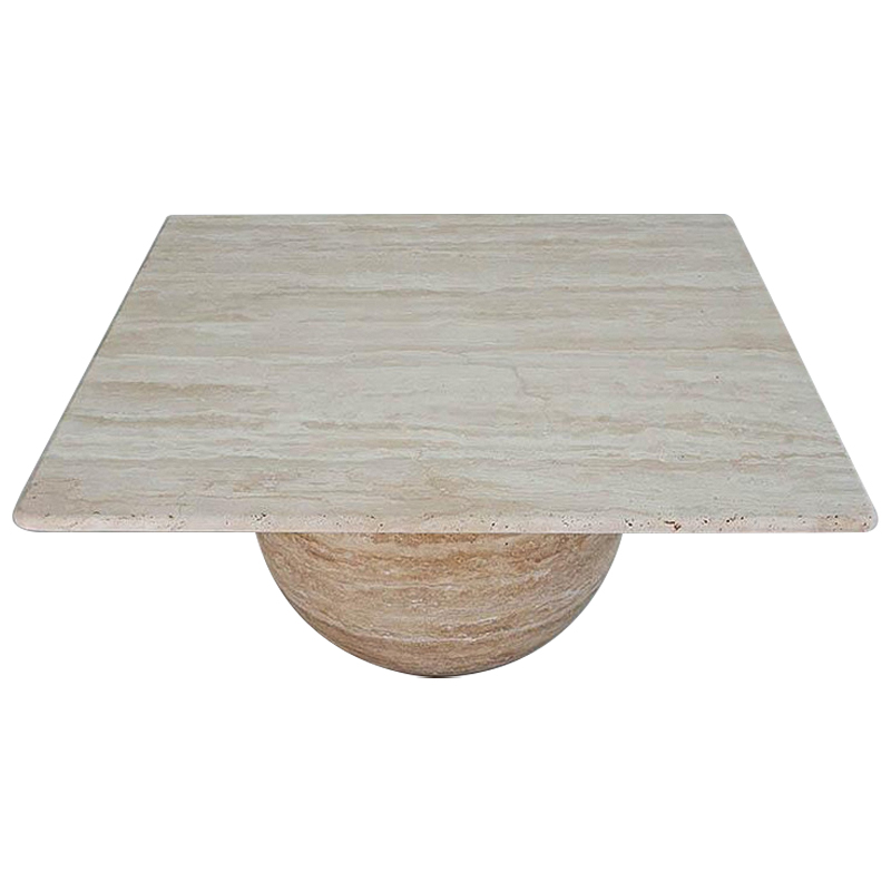 Кофейный стол Edna Travertine Coffee Table Коричневый Бежевый в Новосибирске | Loft Concept 