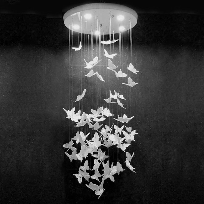 Люстра Night Butterflies Chandelier Белый в Новосибирске | Loft Concept 