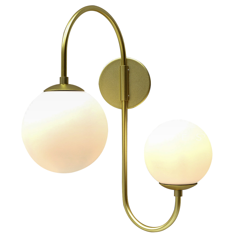 Бра Gooseneck Pelle Gold Wall Lamp Золотой Белый в Новосибирске | Loft Concept 