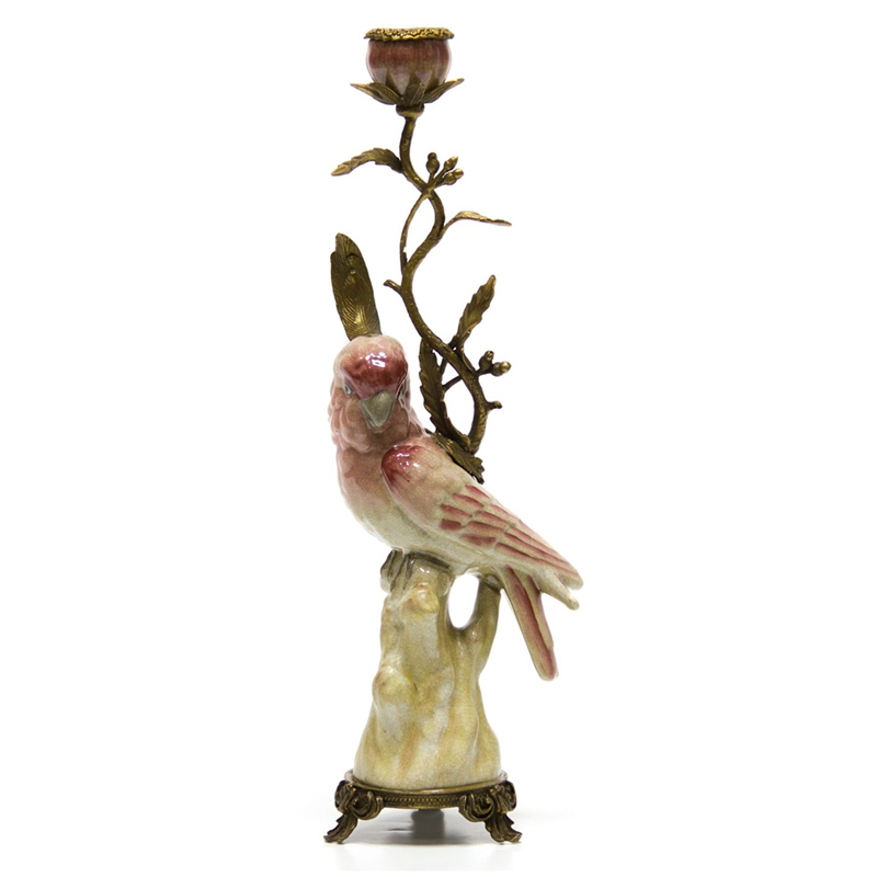 Подсвечник Pink Parrot Candlestick L or R Бронза Розовый (Rose) в Новосибирске | Loft Concept 