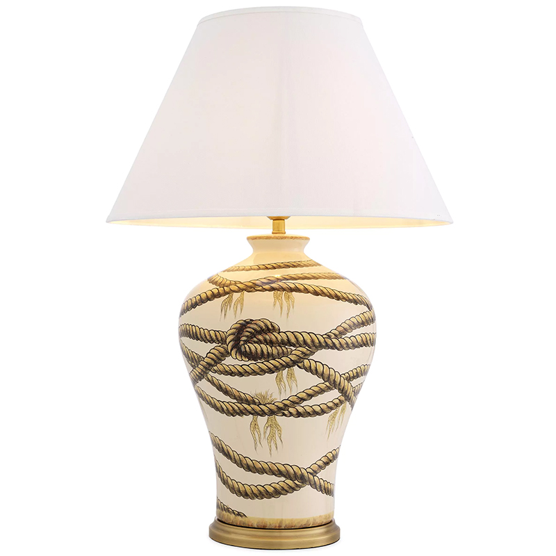 Настольная лампа Eichholtz Table Lamp Hernando Латунь Бежевый ivory ( слоновая кость ) в Новосибирске | Loft Concept 