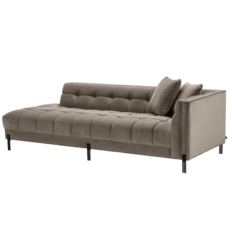 Кушетка Eichholtz Lounge Sofa Sienna Right greige Бежево-серый Темная бронза в Новосибирске | Loft Concept 