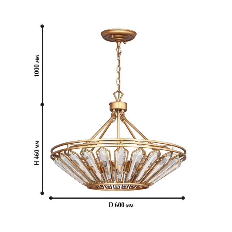 Люстра с золотисто-коричневым каркасом CRYSTAL LIGHT в Новосибирске