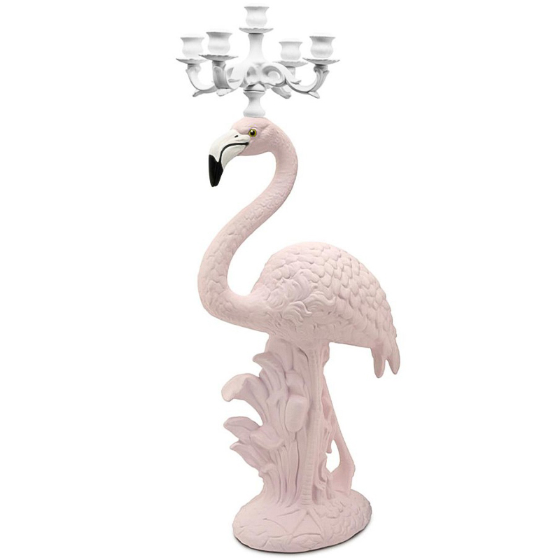 Подсвечник Candleholder Flamingo Bisc. White Pink Белый Розовый в Новосибирске | Loft Concept 