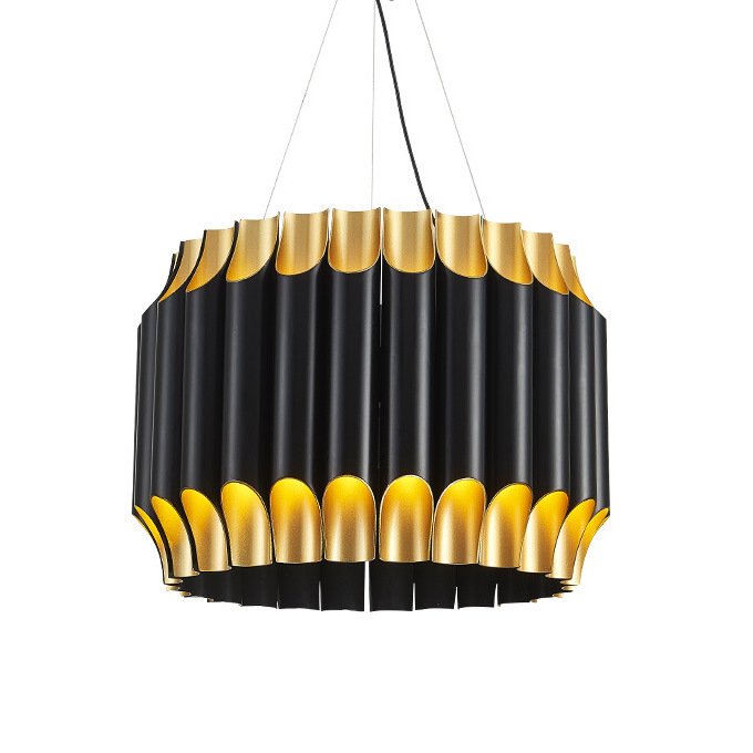 Люстра GALLIANO ROUND SUSPENSION LIGHT by DELIGHTFULL Black Золотой Черный в Новосибирске | Loft Concept 