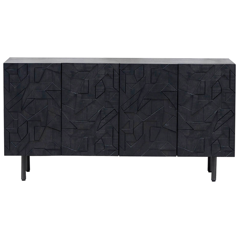 Комод Polygonal Ornament Chest of Drawers L Черный в Новосибирске | Loft Concept 