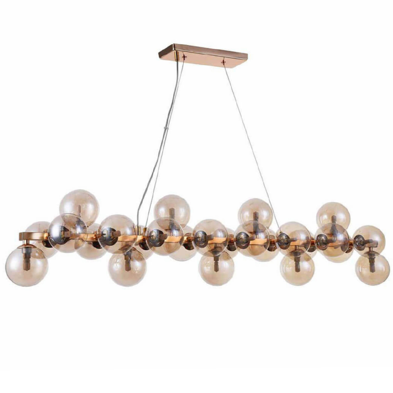 Люстра Berries Chandelier Rectangle Amber 120 Глянцевое золото Янтарь (Amber) в Новосибирске | Loft Concept 