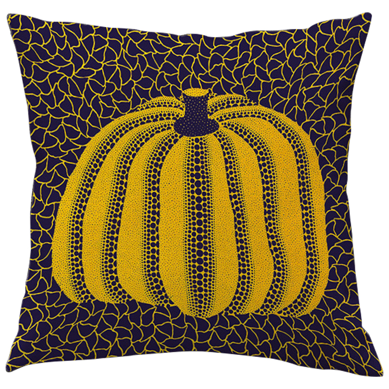 Декоративная подушка Yayoi Kusama Pumpkin Yellow Черный Желтый в Новосибирске | Loft Concept 