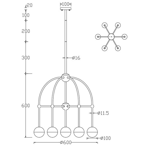 Люстра Heidy Chrome Chandelier 7 в Новосибирске