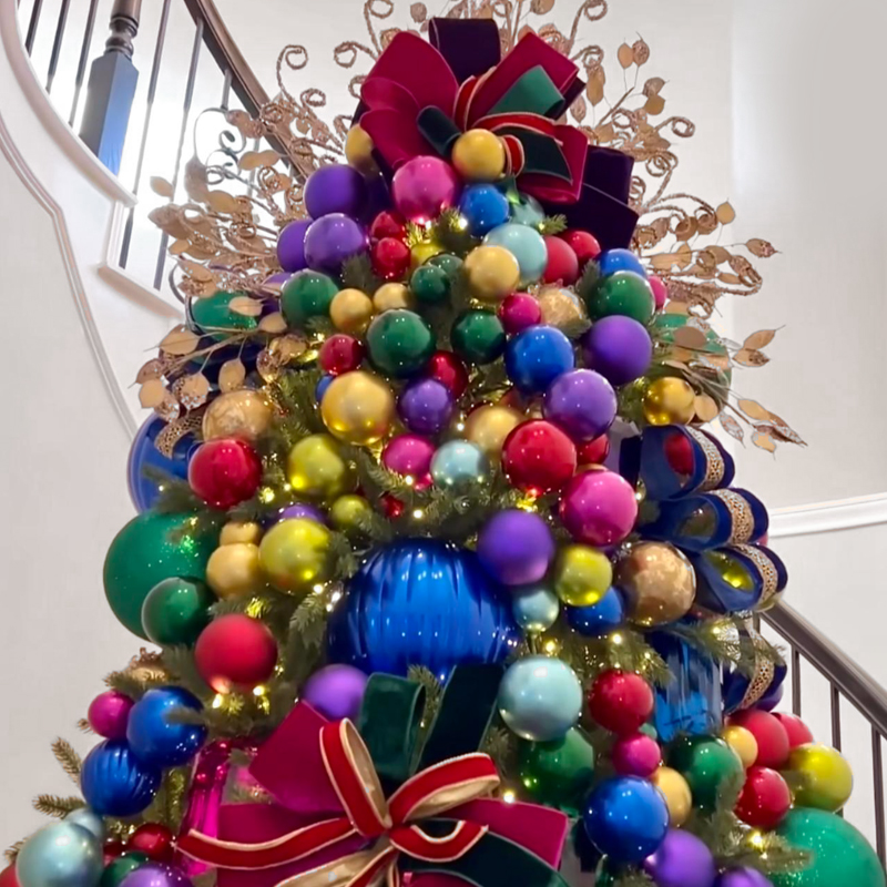 Дизайнерская Елка с Разноцветными шарами Christmas tree colorful balls Мульти в Новосибирске | Loft Concept 