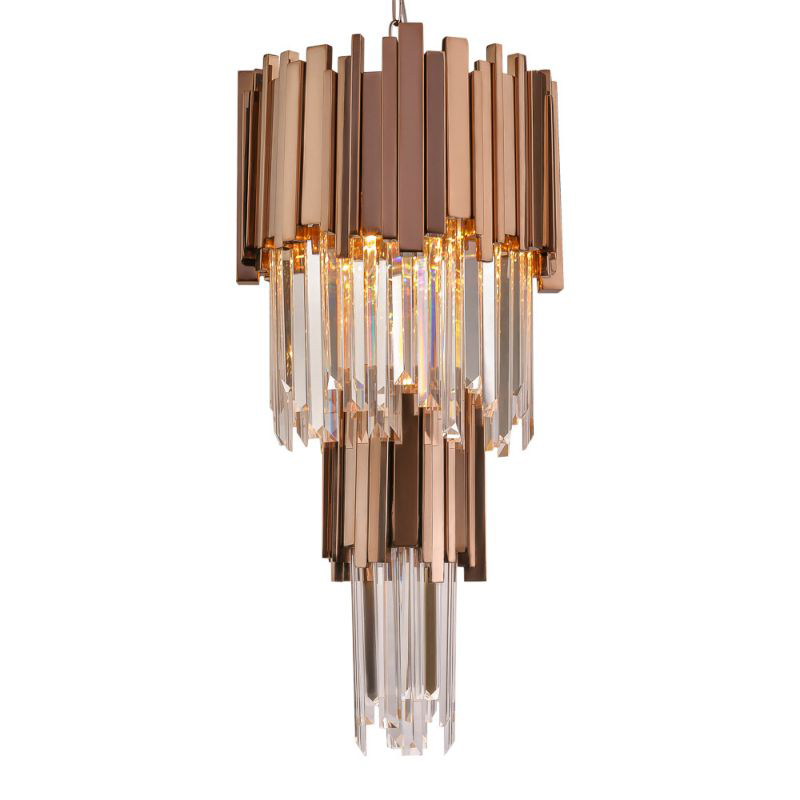 Люстра многоярусная Luxxu Modern Cascade Chandelier Bronze Metal Glass 35 Бронза Прозрачное Стекло в Новосибирске | Loft Concept 