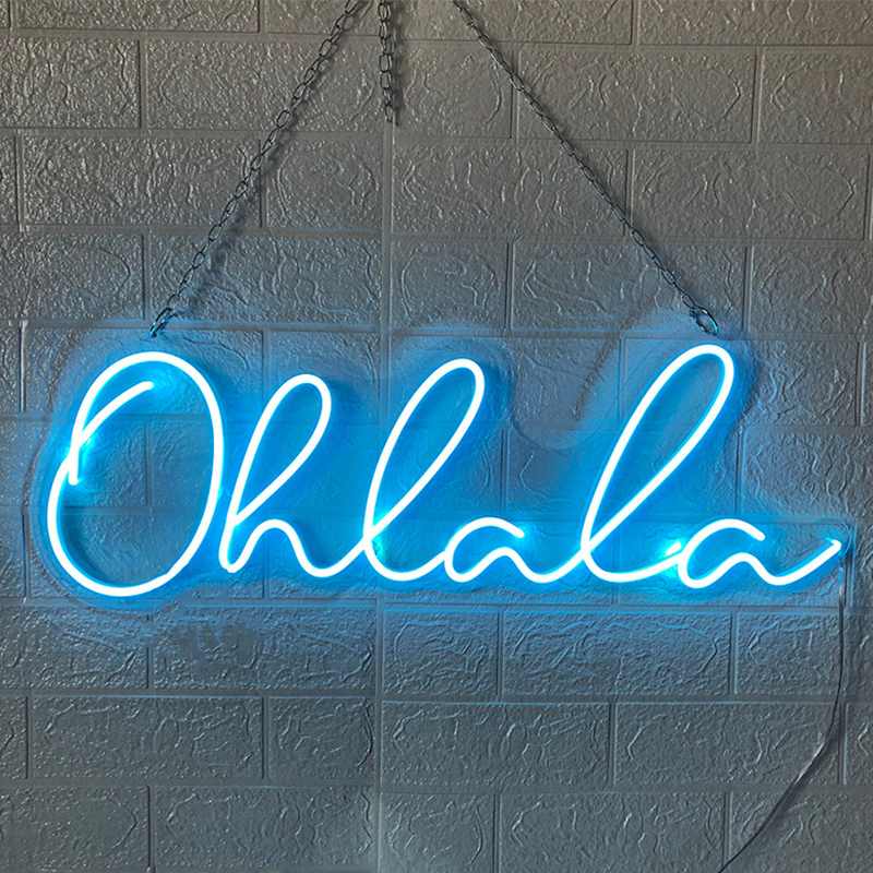 Неоновая настенная лампа Oh La La Neon Wall Lamp Синий Прозрачный Синий в Новосибирске | Loft Concept 