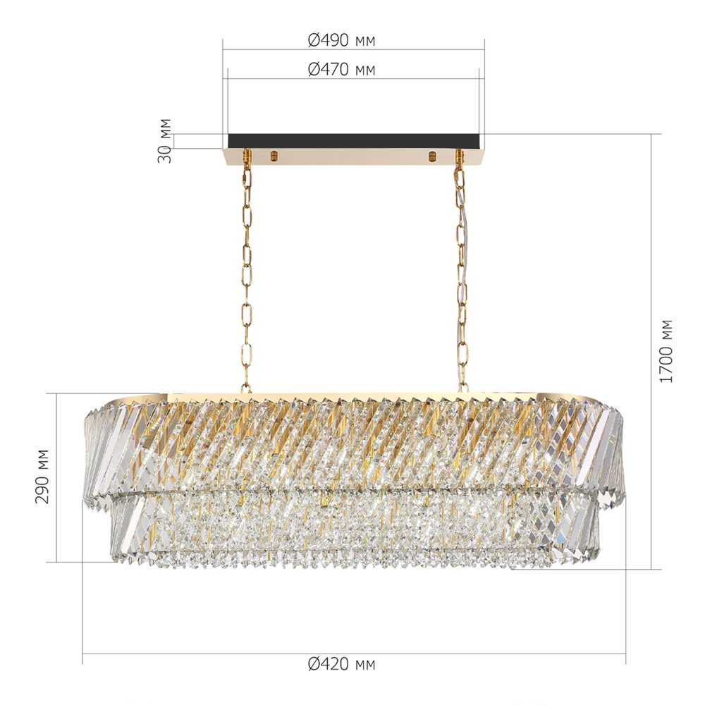 Люстра овальная в классическом обрамлении Light Connoisseurs Beauty в Новосибирске