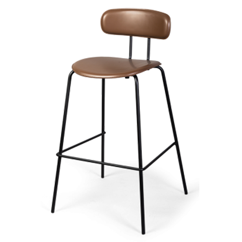 Барный стул Renis Brown Barstool Черный Коричневый в Новосибирске | Loft Concept 