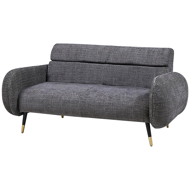 Диван Hebert Sofa Grey M Серый Серый Черный Латунь в Новосибирске | Loft Concept 