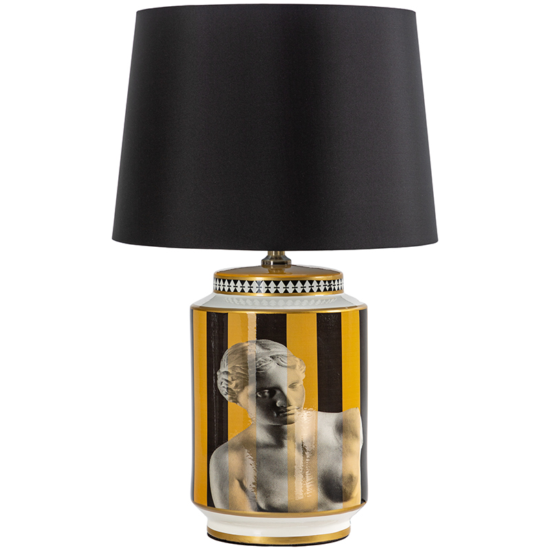 Настольная лампа Venus Yellow Black Lampshade Желтый Черный Черно-белый Золотой в Новосибирске | Loft Concept 