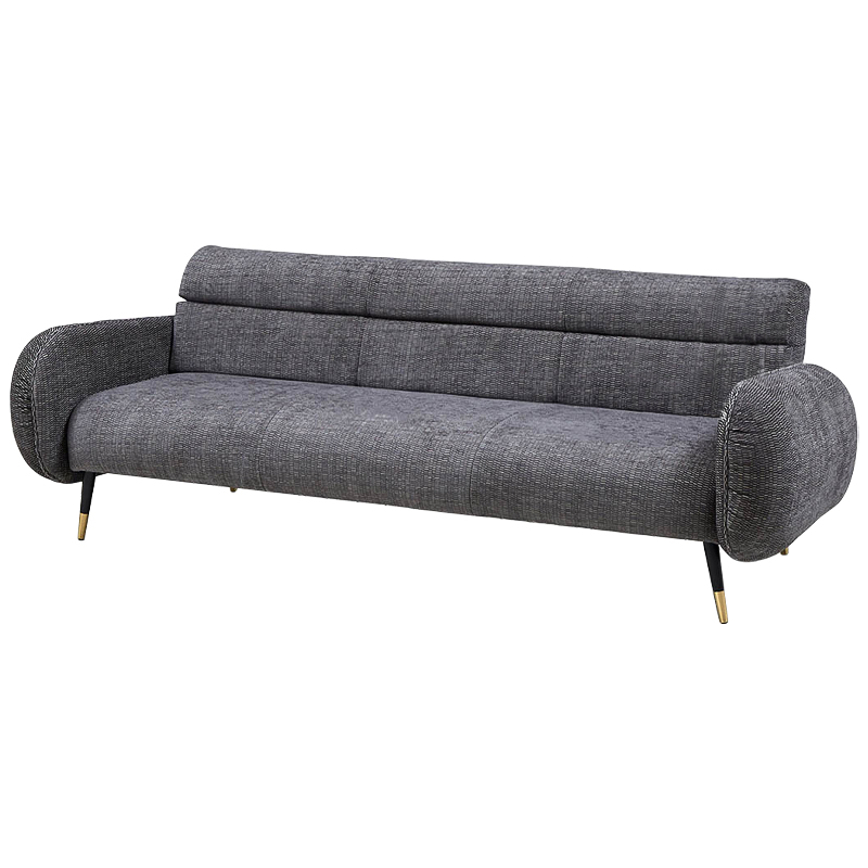 Диван Hebert Sofa Grey L Серый Серый Черный Латунь в Новосибирске | Loft Concept 