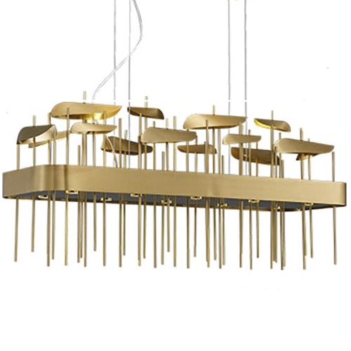 Светодиодная дизайнерская инсталляция ANODINE Perlina Rectangle  Chandelier Золотой в Новосибирске | Loft Concept 