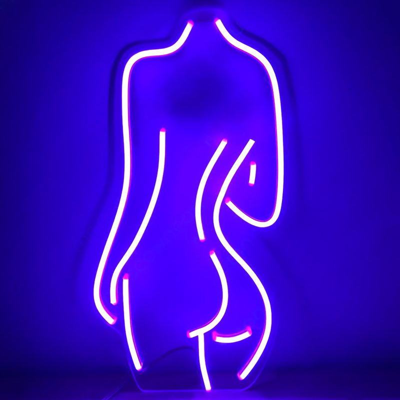 Неоновая настенная лампа Silhouette II Neon Wall Lamp Фиолетовый Прозрачный в Новосибирске | Loft Concept 