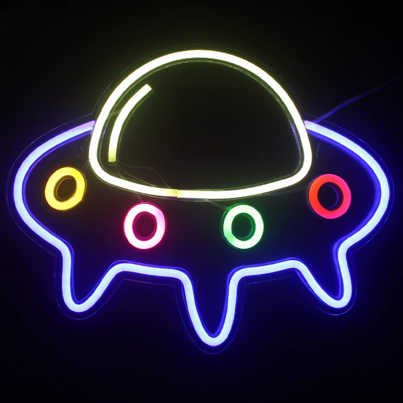 Неоновая настенная лампа Small Spaceship Neon Wall Lamp Мульти в Новосибирске | Loft Concept 