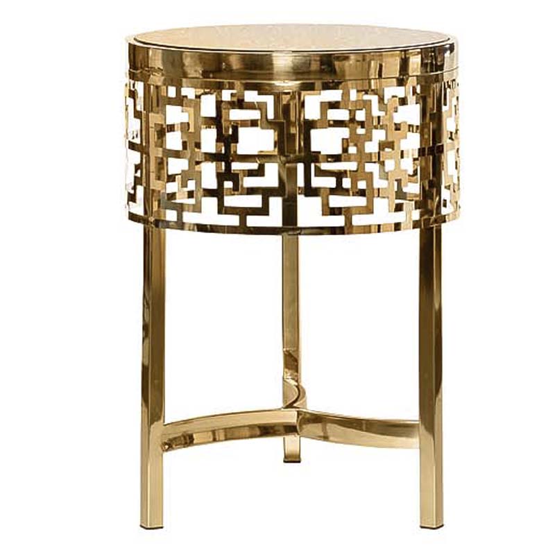 Приставной стол Yen Geometry Side Table pink gold 50 Глянцевое золото в Новосибирске | Loft Concept 