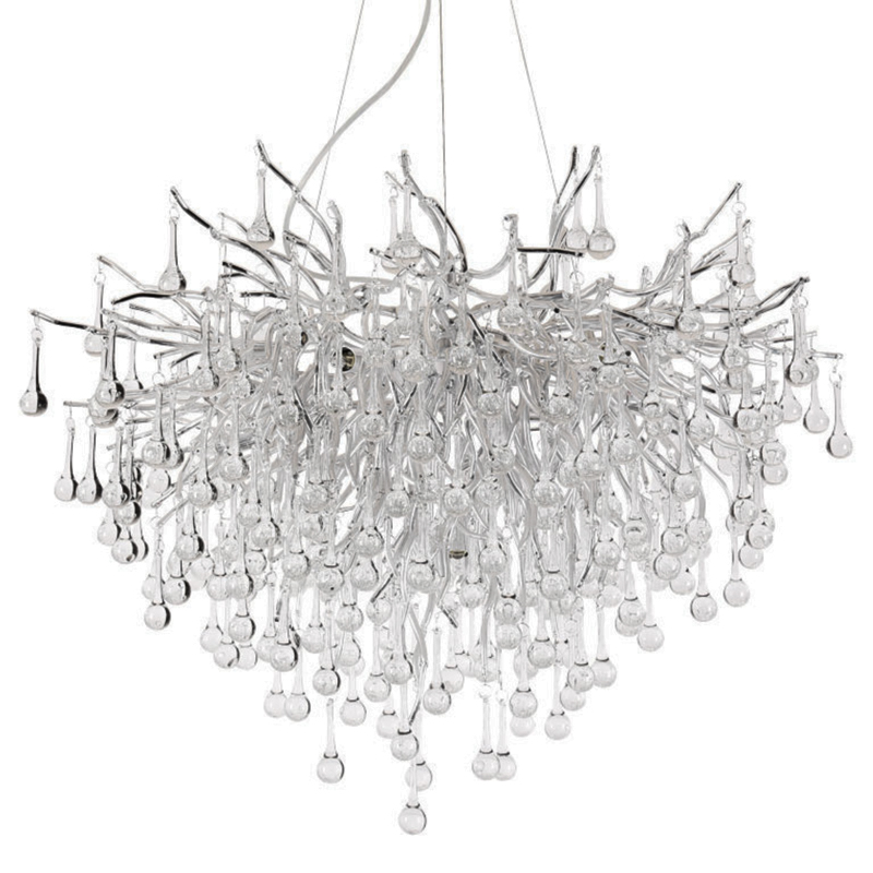 Люстра Droplet Chandelier Silver 80 Серебряный Прозрачное Стекло в Новосибирске | Loft Concept 