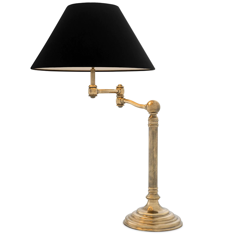 Настольная лампа Eichholtz Table Lamp Regis Латунь Винтажная латунь Черный в Новосибирске | Loft Concept 