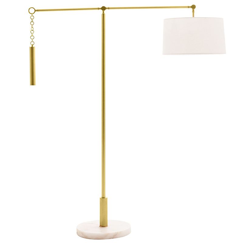 Торшер Arteriors NEWARK FLOOR LAMP Латунь Белый в Новосибирске | Loft Concept 