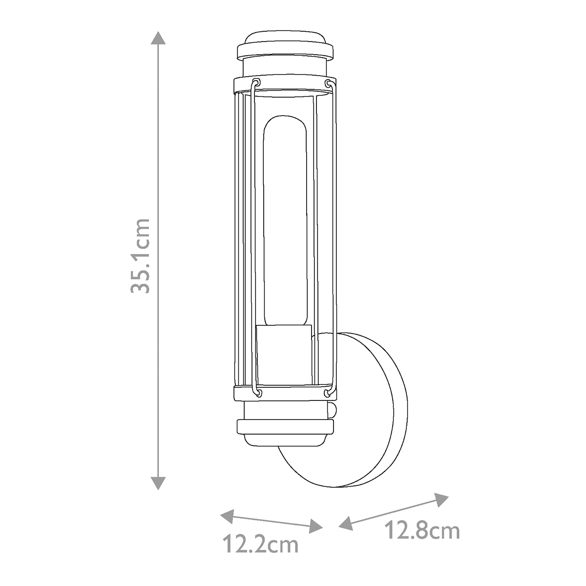 Бра для ванных комнат с прозрачным цилиндрическим плафоном на круглом основании Hinkley в Новосибирске