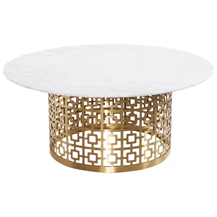 Кофейный стол Artesia Coffee Table White Глянцевое золото Белый в Новосибирске | Loft Concept 