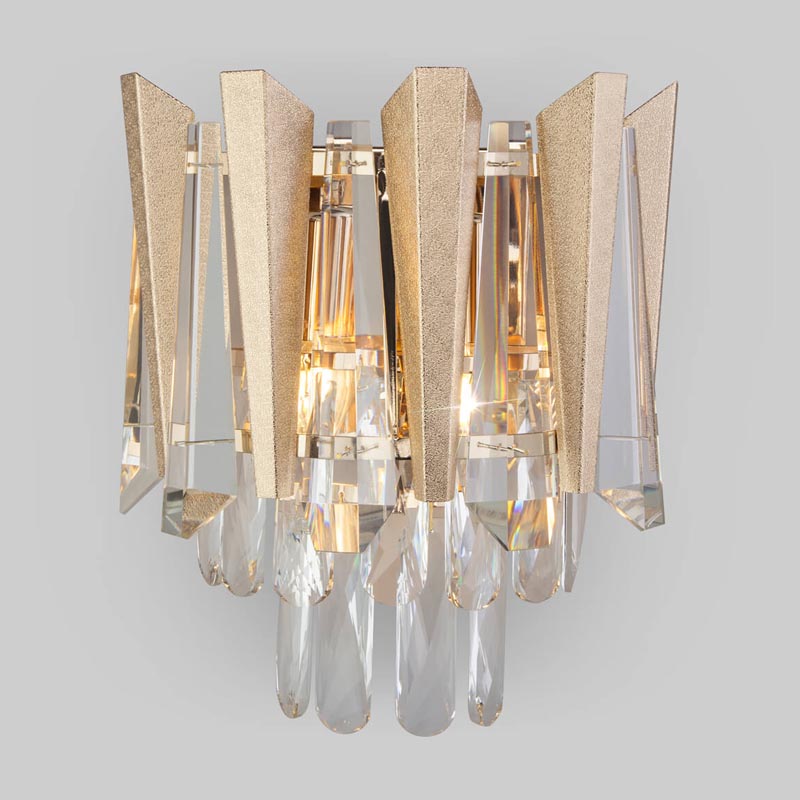 Бра Crystal Edge Sconce Прозрачный (Transparent) Золотой в Новосибирске | Loft Concept 