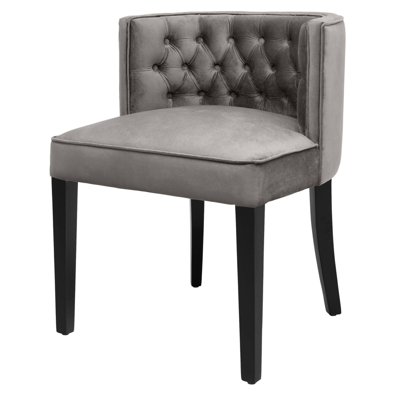 Стул Eichholtz Dining Chair Dearborn grey Серый Черный в Новосибирске | Loft Concept 