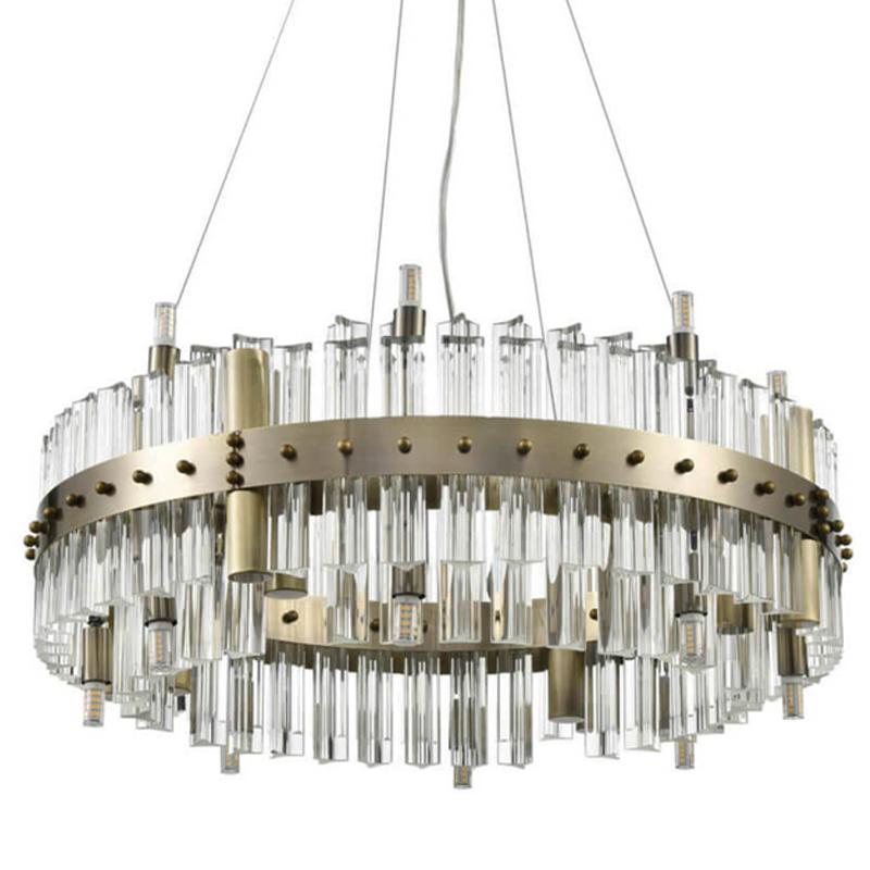 Люстра Saturno Not Baroncelli Bronze Chandelier  Бронза Прозрачный (Transparent) в Новосибирске | Loft Concept 