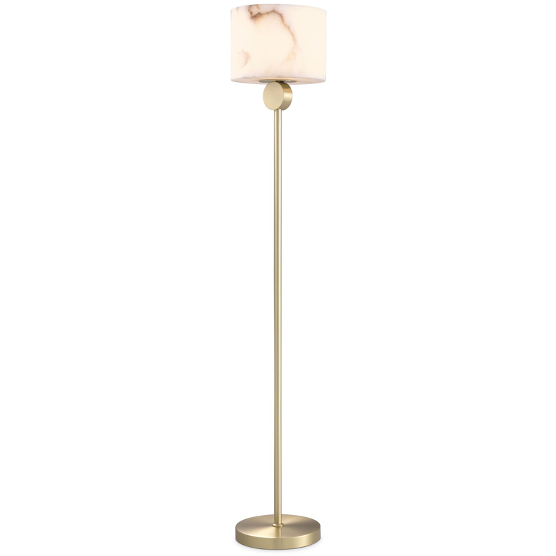 Торшер Eichholtz Floor Lamp Etruscan Brass Латунь Белый в Новосибирске | Loft Concept 