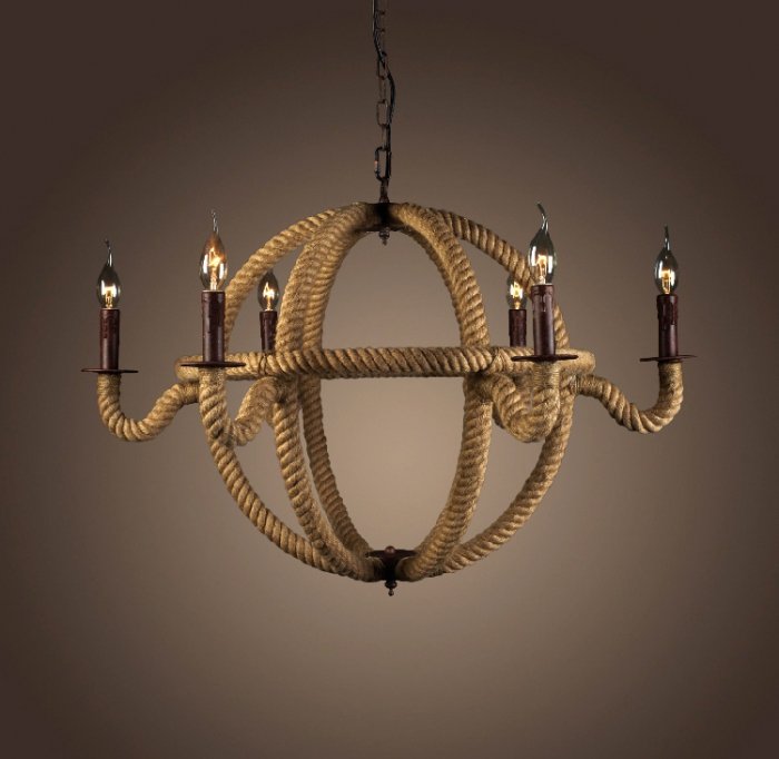 Люстра Spere 2 Loft Rope Light Коричневый в Новосибирске | Loft Concept 