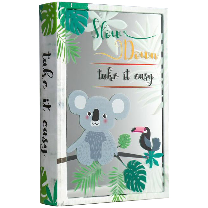 Шкатулка-книга Koala and Toucan Mirror Book Box Мульти Белый Зеленый в Новосибирске | Loft Concept 