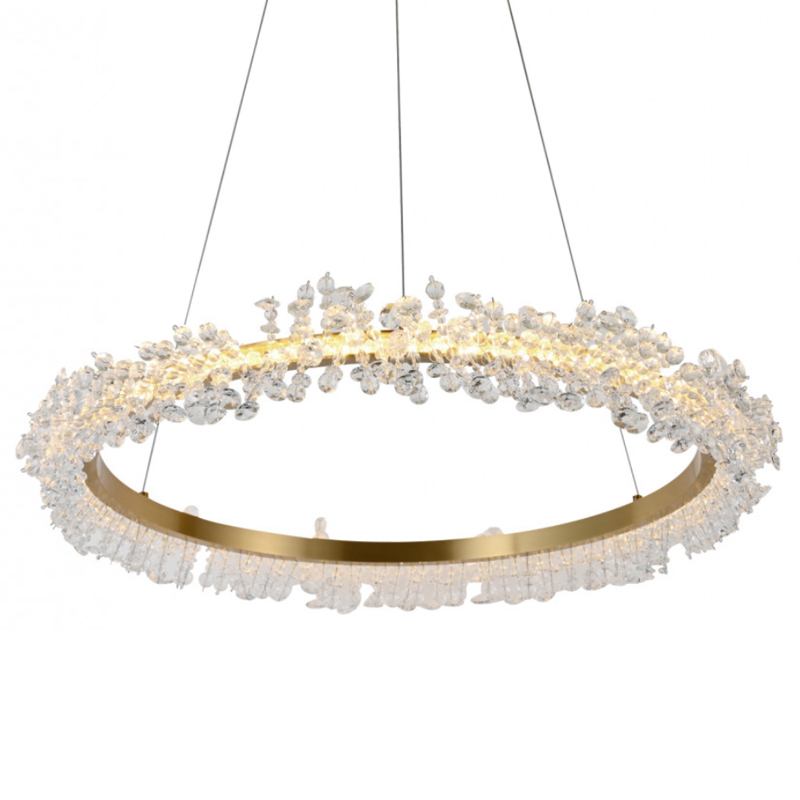 Crystal round chandelier Светильник Кольцо из Хрусталя  Прозрачный Латунь в Новосибирске | Loft Concept 