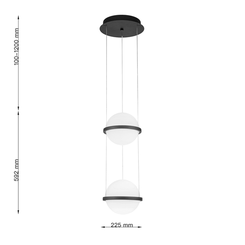 Подвесной светильник с плафонами в форме шаров Pots light в Новосибирске