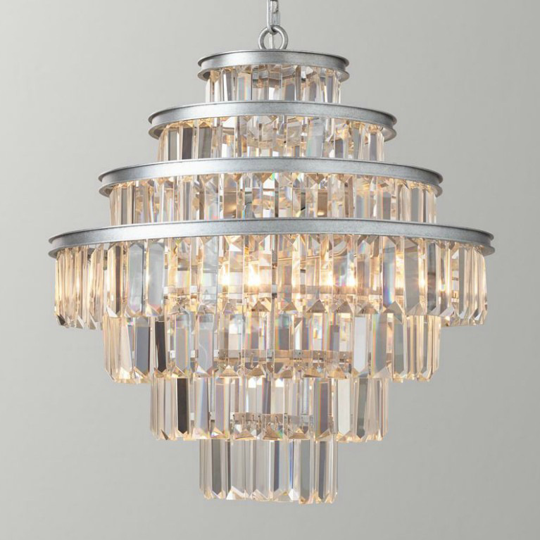 Люстра Alaine Crystal Large Pendant Silver Серебряный Прозрачное Стекло в Новосибирске | Loft Concept 